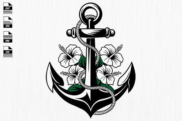 Floral Anchor Svg,Anchor Silhouette Review
