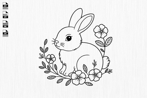 Floral Bunny Svg,floral Rabbit Review