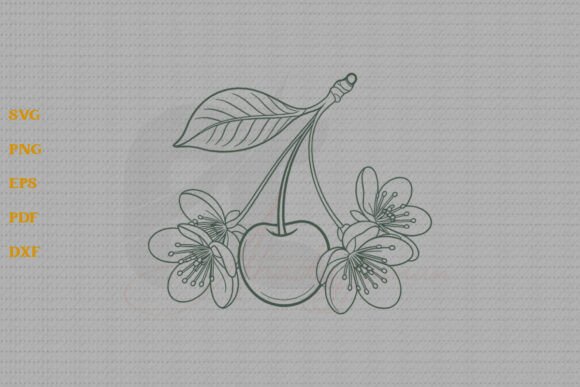 Floral Cherry SVG Floral Fruit PNG Review