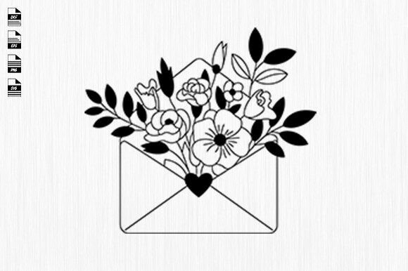 Floral Envelope Svg,Love Letter,Valentin Review