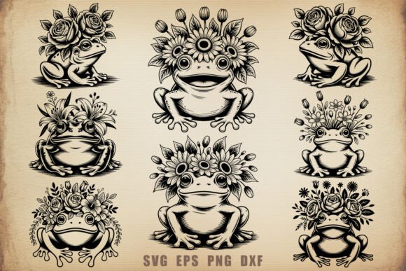 Floral Frog SVG Bundle Files Review