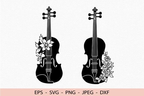 Floral Violin Svg Music Dxf Cricut Png