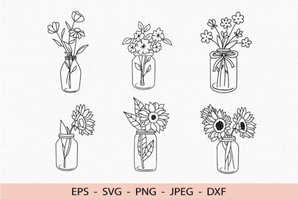 Flowers Bouquet SVG Floral Jar Png Dxf Review