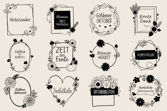German Autumn Flower Floral Frame SVG V2 Review
