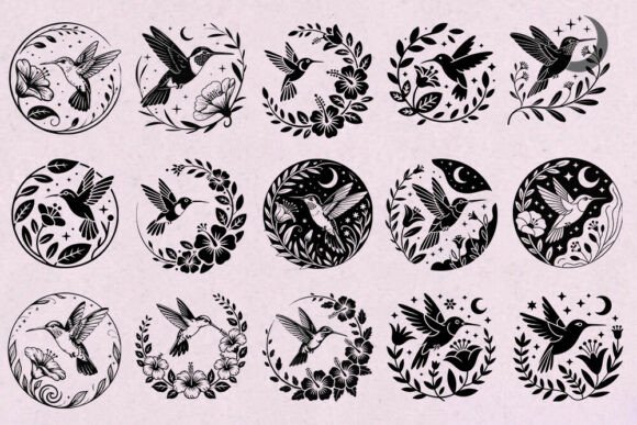 Hummingbird Floral Circle SVG Bundle Review