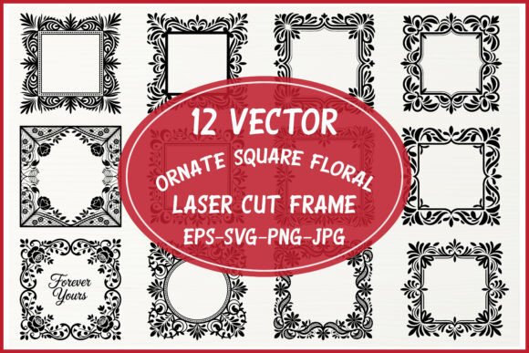 Ornate Square Floral Frame SVG Set Review
