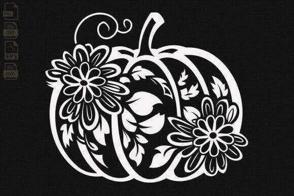 Pumpkin SVG, Floral Pumpkin, Halloween Review
