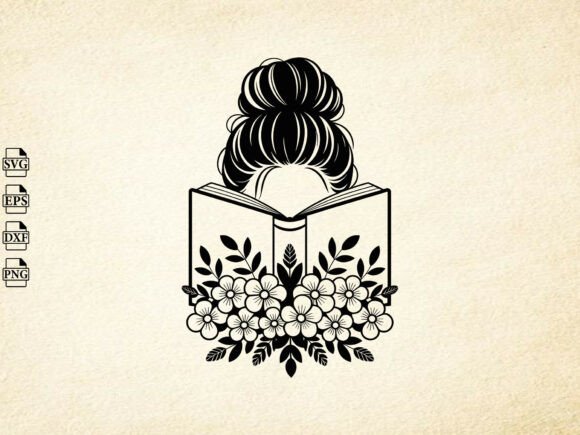 Reading Woman Svg, Floral Book Svg Review
